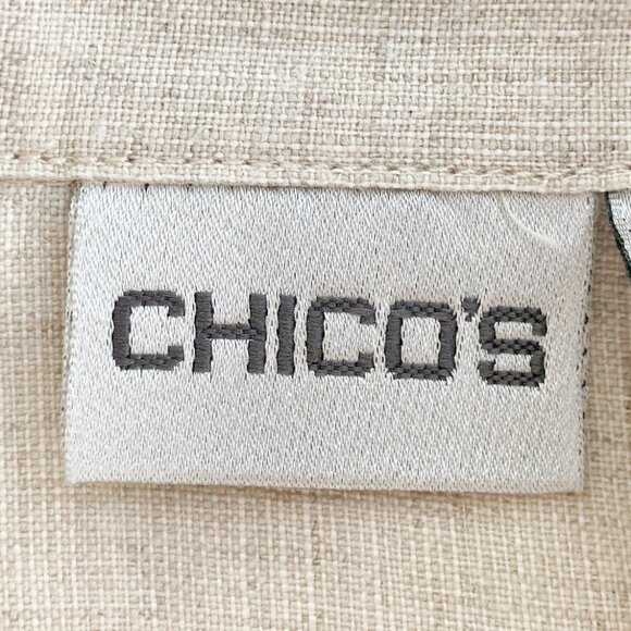 Chico's Linen Tunic Shirt with Pockets - Picture 3 of 11